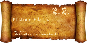 Mittner Róza névjegykártya